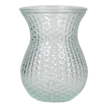 LAUMA glass vase with pattern, clear, 19 cm, Ø14 cm