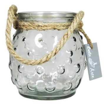 NAKIS glass spherical table lamp vase, with dots, cord, clear, 12.5 cm, Ø12 cm NAKIS glass spherical table lamp vase, with dots, cord, clear, 12.5 cm, Ø12 cm