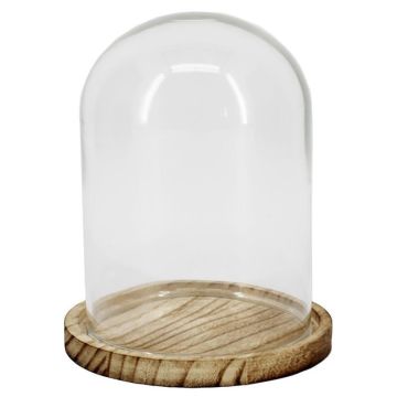 Dome DANILLA of glass with marbled wooden base, clear, 5.7"/14.5cm, Ø4.5"/11.5cm Dome DANILLA of glass with marbled wooden base, clear, 5.7"/14.5cm, Ø4.5"/11.5cm