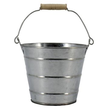 JULISA zinc bucket with handle, silver, 12.5 cm, Ø14.5 cm JULISA zinc bucket with handle, silver, 12.5 cm, Ø14.5 cm