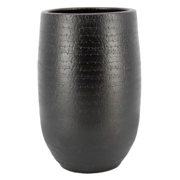 DEIRA Ceramic Plant Vase with Grain, matt black, 30cm, Ø23cm DEIRA Ceramic Plant Vase with Grain, matt black, 30cm, Ø23cm