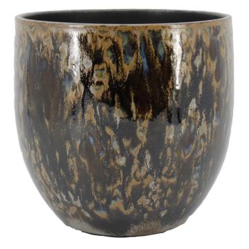 ELIEL ceramic planter, speckled, brown-blue, 28cm, Ø28cm ELIEL ceramic planter, speckled, brown-blue, 28cm, Ø28cm