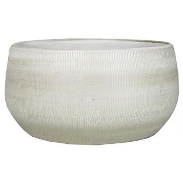 Ceramic bowl DELTA with grooves, light grey-white, 5.5"/14cm, Ø11"/29cm