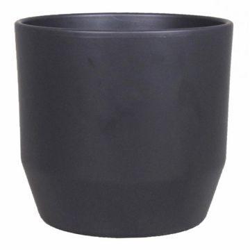 Ceramic flower pot LENAS, anthracite matt, 4.3"/11cm, Ø4.7"/12cm