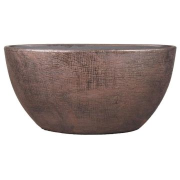 Oval ceramic pot AGAPE with texture, copper, 19"x8"x10"/49x20x25cm Oval ceramic pot AGAPE with texture, copper, 19"x8"x10"/49x20x25cm