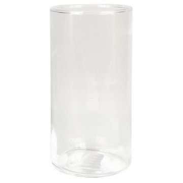 Cylindrical flower vase SANNY made of glass, clear, 8"/20cm, Ø4"/10cm