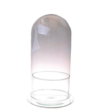 FRANKHILDE glass dome with saucer, recycled, transparent, 32 cm, Ø17.5 cm FRANKHILDE glass dome with saucer, recycled, transparent, 32 cm, Ø17.5 cm