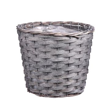 AHMANIU flower basket, grey, 18cm, Ø22cm