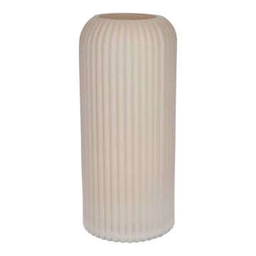 ALBURGIS flower vase with grooves, glass, matt cream, 25 cm, Ø 10 cm ALBURGIS flower vase with grooves, glass, matt cream, 25 cm, Ø 10 cm