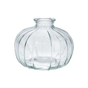 Glass bottle ALFHARD with grooves, clear, 3.3"/8.5cm, Ø4.1"/10.5cm Glass bottle ALFHARD with grooves, clear, 3.3"/8.5cm, Ø4.1"/10.5cm