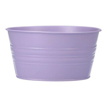Oval zinc pot MICOLATO with grooves, lilac, 7"x5.3"x4"/19x13,5x10cm