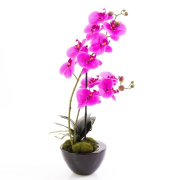 Plastic Phalaenopsis orchid ‘MELINA’ in a ceramic pot, pink, 45cm
