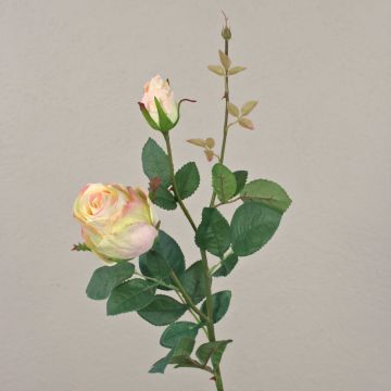 Artificial Rose CARUSA, pink-cream, 80cm, Ø8cm