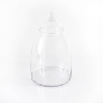 Candy jar / Storage glass jar with lid, MIRA, clear, 15"/38,5cm, Ø 5"/13cm