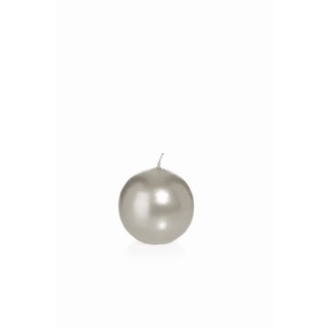 Ball candle ROSELLA, silver, Ø2.4"/6cm, 10h - Made in Germany Ball candle ROSELLA, silver, Ø2.4"/6cm, 10h - Made in Germany
