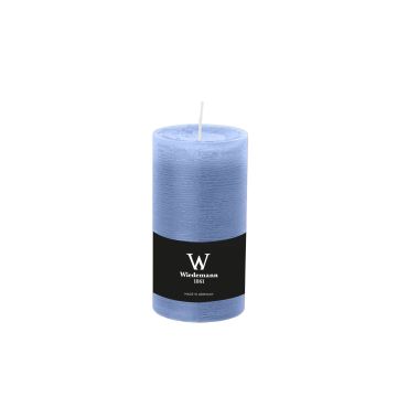 Pillar candle AURORA, grey-blue, 5.1"/13cm, Ø2.7"/6,8cm, 54h - Made in Germany