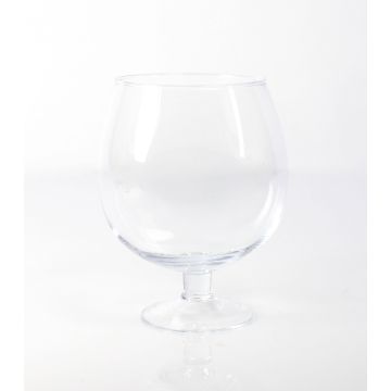 Globe vase / brandy glass LIAM with base, clear, 7.9"/20cm, Ø5.9"/15cm