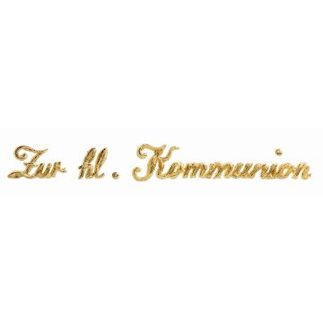 Wax lettering ‘For Holy Communion’ BERIA, gold, 1 x 8.3 cm Wax lettering ‘For Holy Communion’ BERIA, gold, 1 x 8.3 cm