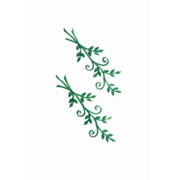 Wax ornament: Branches, WITALINA, 2 pieces, dark green, 8 x 3 cm Wax ornament: Branches, WITALINA, 2 pieces, dark green, 8 x 3 cm