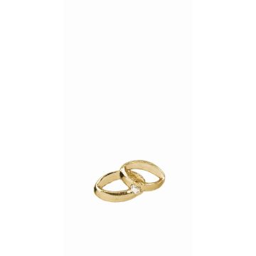 AKONY Wedding Rings wax ornament with stone, shiny gold, 1.8 x 3.5 cm AKONY Wedding Rings wax ornament with stone, shiny gold, 1.8 x 3.5 cm