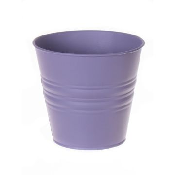 Round zinc pot MICOLATO with grooves, lilac, 4.7"/12cm, Ø5.3"/13,5cm