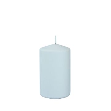 Pillar candle LYCANTHIA, Frosted Pastel, sky blue, 3.9"/10cm, Ø 2.4"/6cm, 33h