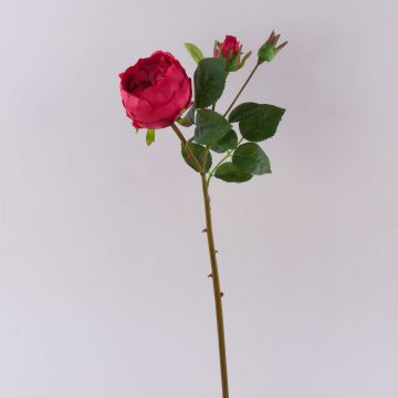 Artificial cabbage rose MIRETTA, red, 60cm, Ø3–9cm