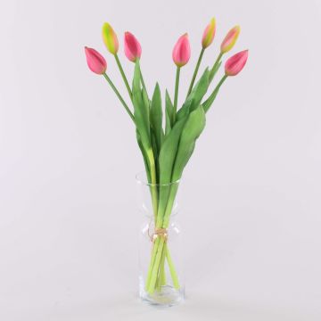 Artificial bouquet of tulips LONA, pink-green, 18"/45cm, Ø 8"/20cm Artificial bouquet of tulips LONA, pink-green, 18"/45cm, Ø 8"/20cm