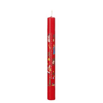 TEMPERANCE Advent calendar taper candle, photo-printed Advent days, red and multicoloured, 25 cm, Ø 2.3 cm – Made in Germany TEMPERANCE Advent calendar taper candle, photo-printed Advent days, red and multicoloured, 25 cm, Ø 2.3 cm – Made in Germany