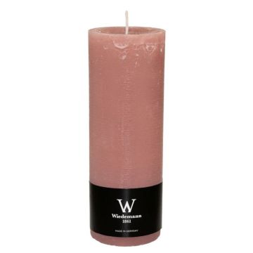 Pillar candle AURORA, rosewood, 8"/19cm, Ø4"/10cm, 155h - Made in Germany
