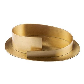 Oval brass candle holder KATALEYA, for candles approx. 6x9 cm, matt brushed, gold, 12 cm Oval brass candle holder KATALEYA, for candles approx. 6x9 cm, matt brushed, gold, 12 cm