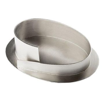 Oval brass candle holder KATALEYA, for candles approx. 6x9 cm, matt brushed, silver, 12 cm Oval brass candle holder KATALEYA, for candles approx. 6x9 cm, matt brushed, silver, 12 cm
