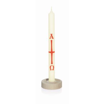 ANNERIKE wooden candlestick for Easter vigil candle, natural, 1.5 cm, Ø5 cm ANNERIKE wooden candlestick for Easter vigil candle, natural, 1.5 cm, Ø5 cm