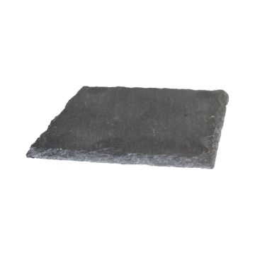 Square slate candleholder MARIANO, anthracite, 6x6"/15x15cm