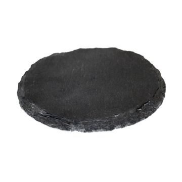 Round slate candleholder MARIANO, anthracite, Ø6"/15cm