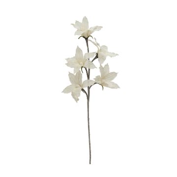 Artificial Clematis twig KATY, crossdoor, white, 3ft/100cm, Ø Ø 4.7"-5.5"/12-14cm