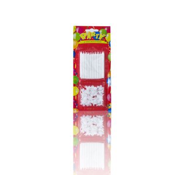 Birthday candles LULUNA with 20 candles and 20 holders, white, 6,5cm, Ø0,5cm