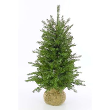 Plastic Christmas tree WELLINGTON, jute bag, LEDs, 35"/90cm, Ø26"/65cm Plastic Christmas tree WELLINGTON, jute bag, LEDs, 35"/90cm, Ø26"/65cm