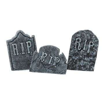 Halloween memorial stones / gravestones KRAMPUS, 3 pieces, stone-effect, polystyrene, skulls, 20"/51cm, 20"/50cm, 13"/34cm Halloween memorial stones / gravestones KRAMPUS, 3 pieces, stone-effect, polystyrene, skulls, 20"/51cm, 20"/50cm, 13"/34cm