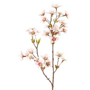 Artificial apple blossom branch SADAKA, flowering, white-pink, 33"/85cm