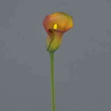 Fake Calla flower CHIDORA, orange-yellow, 22"/55cm, 2"x2.4"/5x6cm