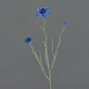 Fake cornflower KELSIE, blue, 28"/70cm, Ø 1.6"/4cm