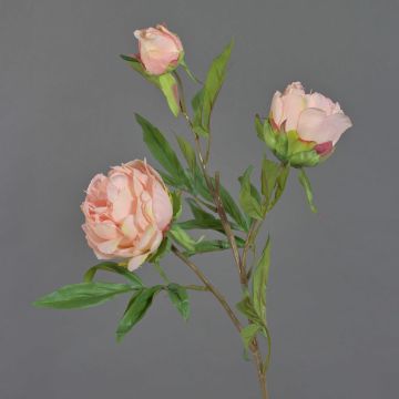 Silk flower peony MANJA, pink, 28"/70cm, Ø 3.1"-4"/8-10cm