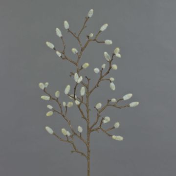 Artificial magnolia branch KOTORI, white, 30"/75cm