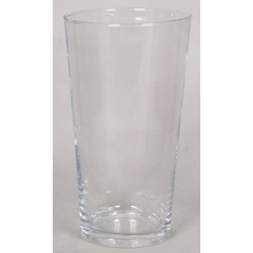 Flower vase AMNA OCEAN, conical/round, clear, 10"/25cm, Ø5.5"/14cm