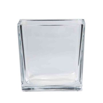 Flower pot KIM OCEAN, cube/square, clear, 4.7"x4.7"x4.7"/12x12x12cm