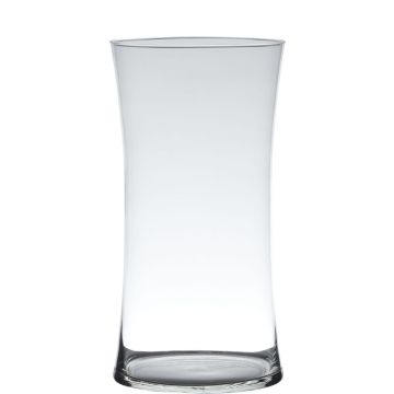 Floor vase of glass DENNY, hourglass, clear, 16"/40cm, Ø6"/15cm