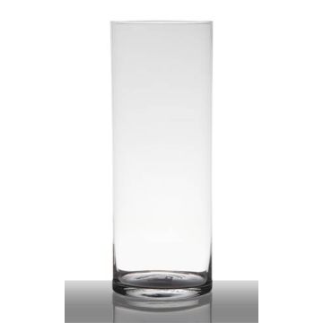 Floor vase of glass SANYA EARTH, cylinder/round, clear, 16"/40cm, Ø6"/15cm