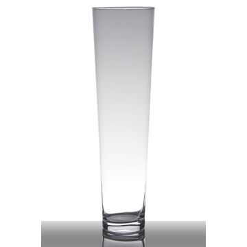 Floor vase of glass AMNA EARTH, conical/round, clear, 20"/50cm, Ø5.5"/14cm Floor vase of glass AMNA EARTH, conical/round, clear, 20"/50cm, Ø5.5"/14cm