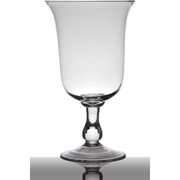 Floor vase of glass NOELLE on pedestal, conical/round, clear, 15"/37,5cm, Ø9"/23,5cm